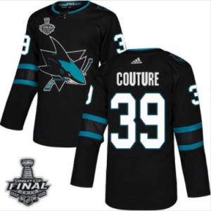 Sharks #39 Logan Couture Schwarz 2019 Stanley Cup Final Stitched